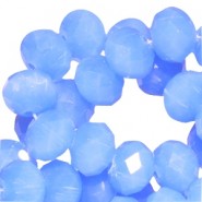 Abalorios de vidrio rondelle Facetados 6x4mm - Sapphire blue opal